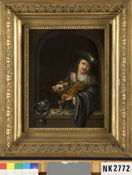 De vioolspeler Oil Painting by Frans van Mieris