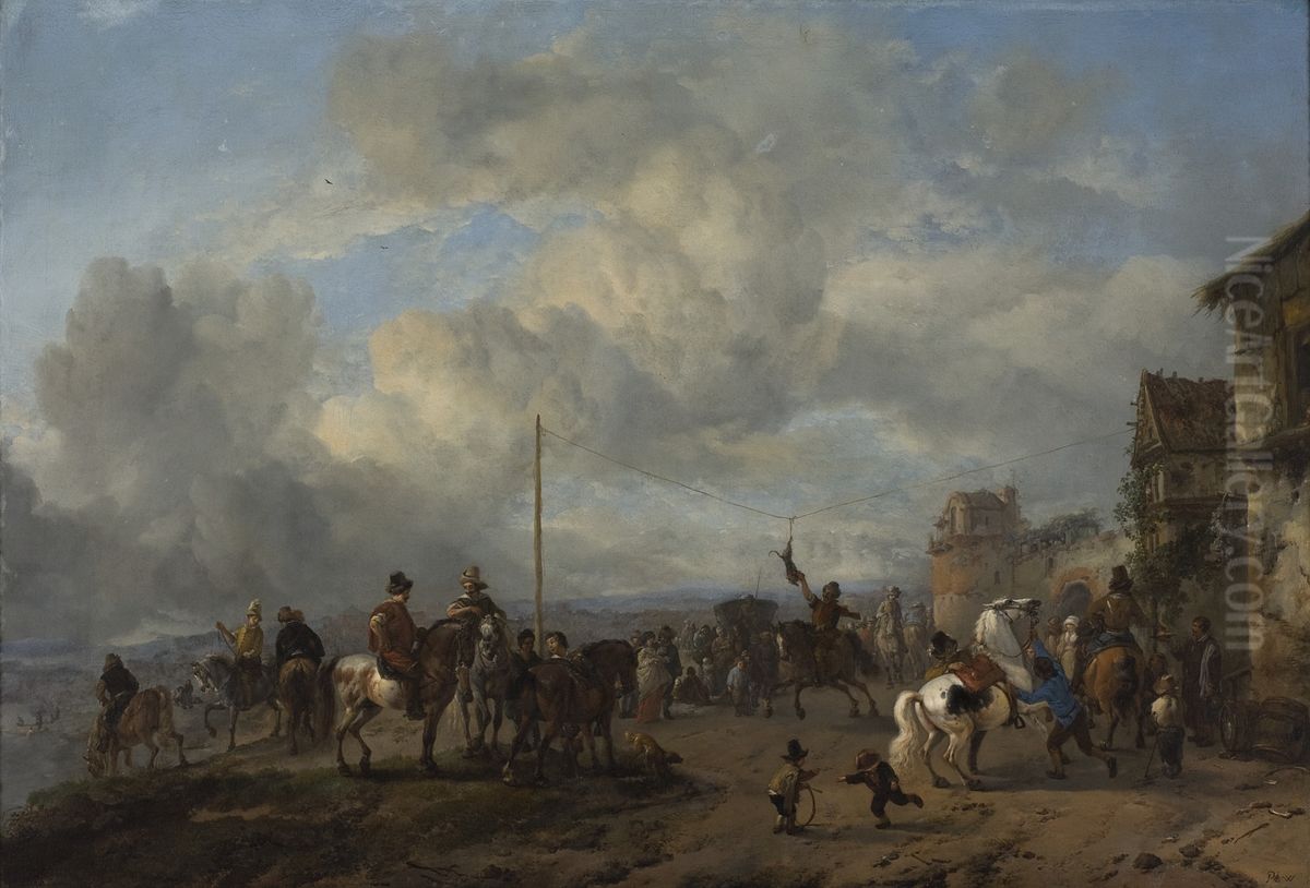 Italiaans volksvermaak Oil Painting by Philips Wouwerman