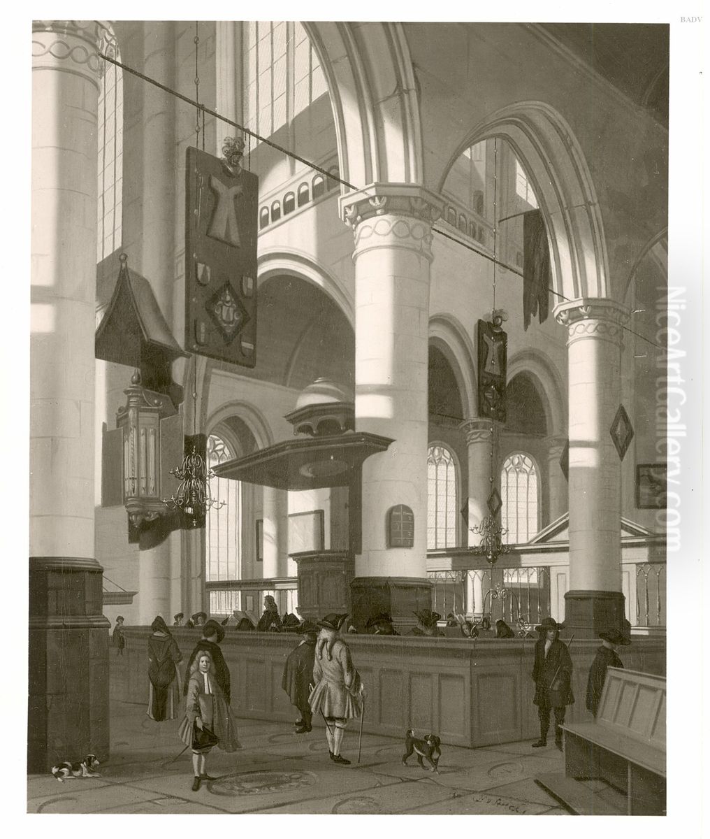 Interieur van de Oude Kerk te Delft Oil Painting by Hendrik van Streek