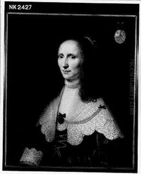 Jonkvrouwe Cornelia Teding van Berkhout (1614-1680). Echtgenote van Maerten Harpertsz Tromp Oil Painting by Michiel Jansz. van Mierevelt