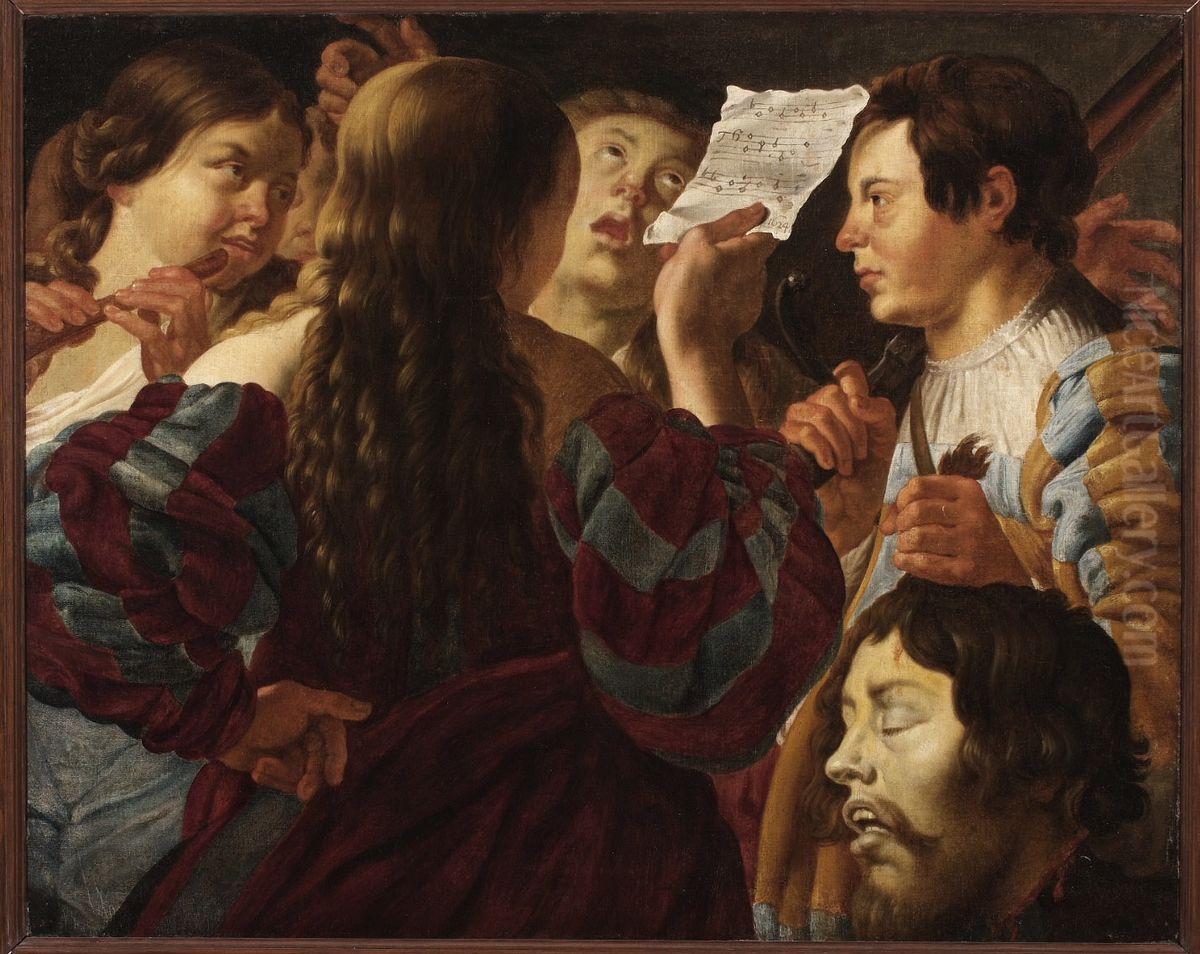 David with the head of Goliath Oil Painting by Hendrick Ter Brugghen