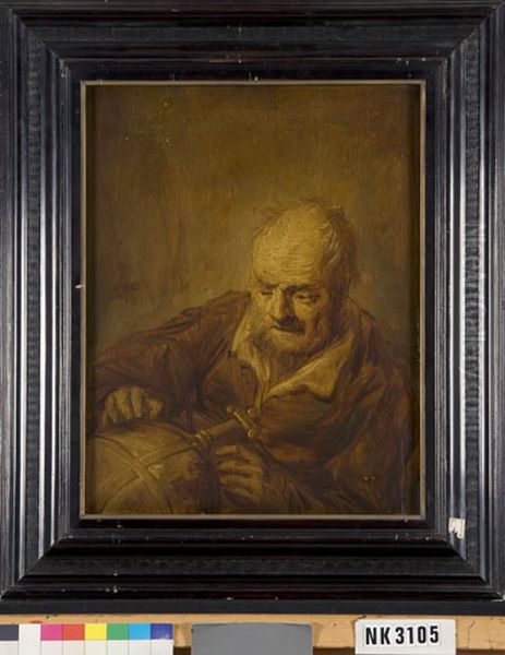 Man met globe (Heraclitus?) Oil Painting by Benjamin Gerritsz Cuyp