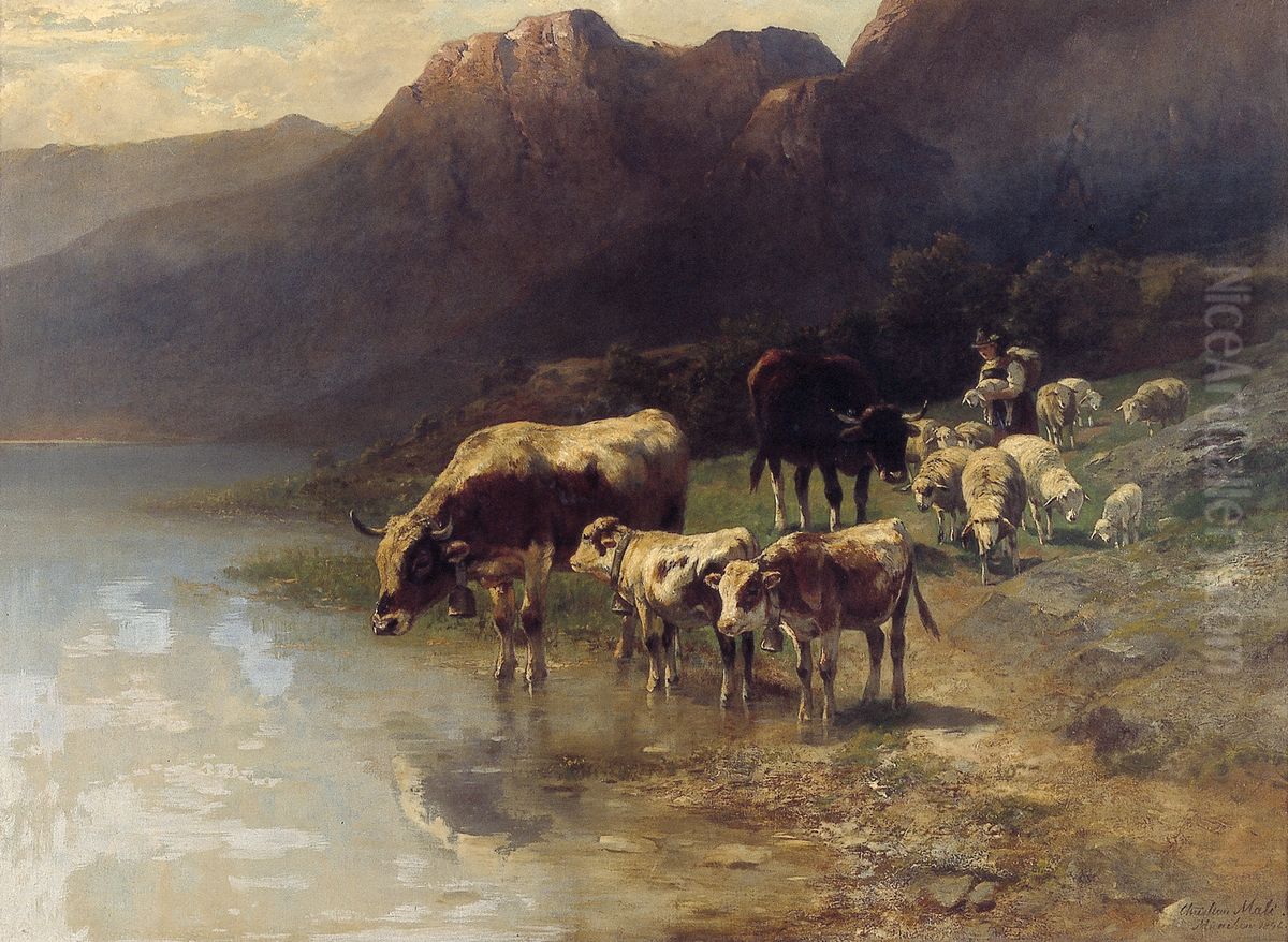 Landschap Oil Painting by Christian Mali