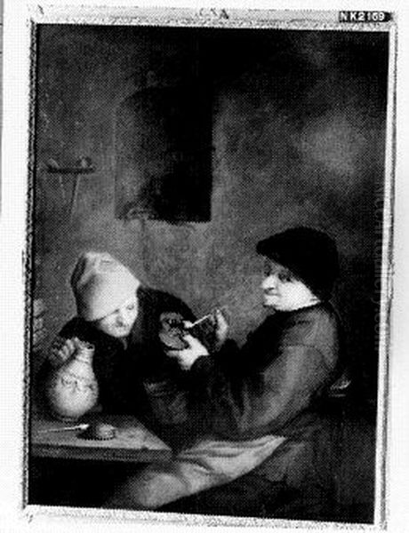 Twee rokers Oil Painting by Adriaen van Ostade