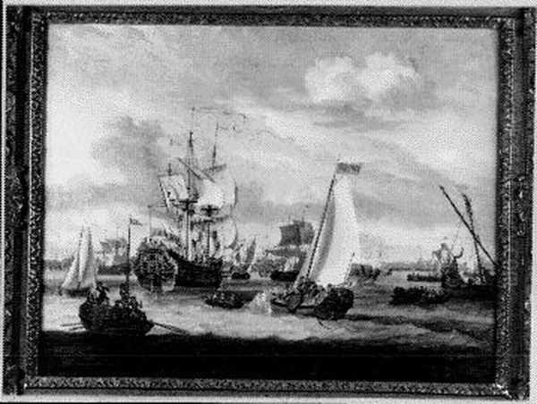 De proefvaart van het fregat Oil Painting by Abraham Storck
