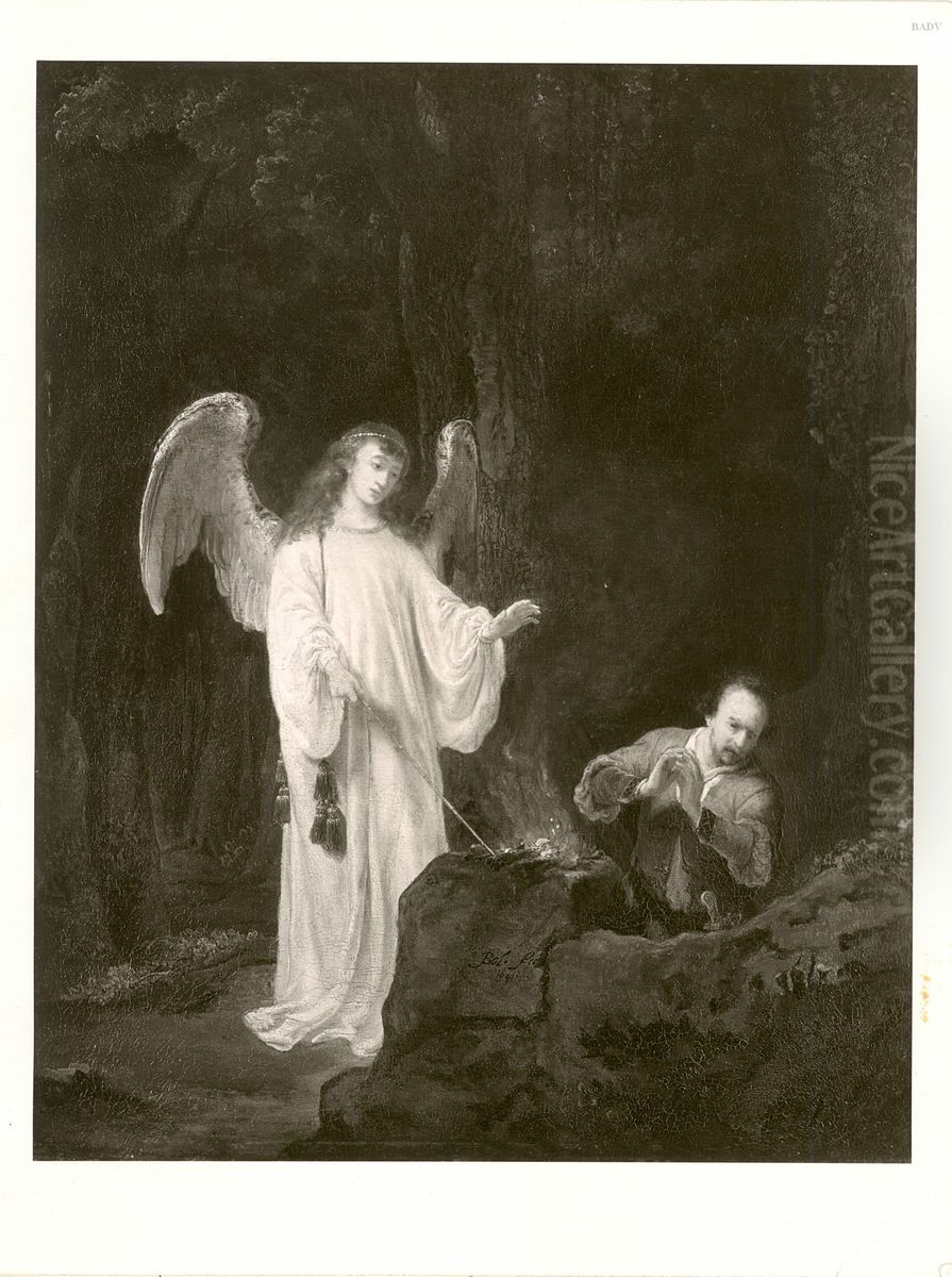 Angel appears to Zideon Oil Painting by Ferdinand Bol