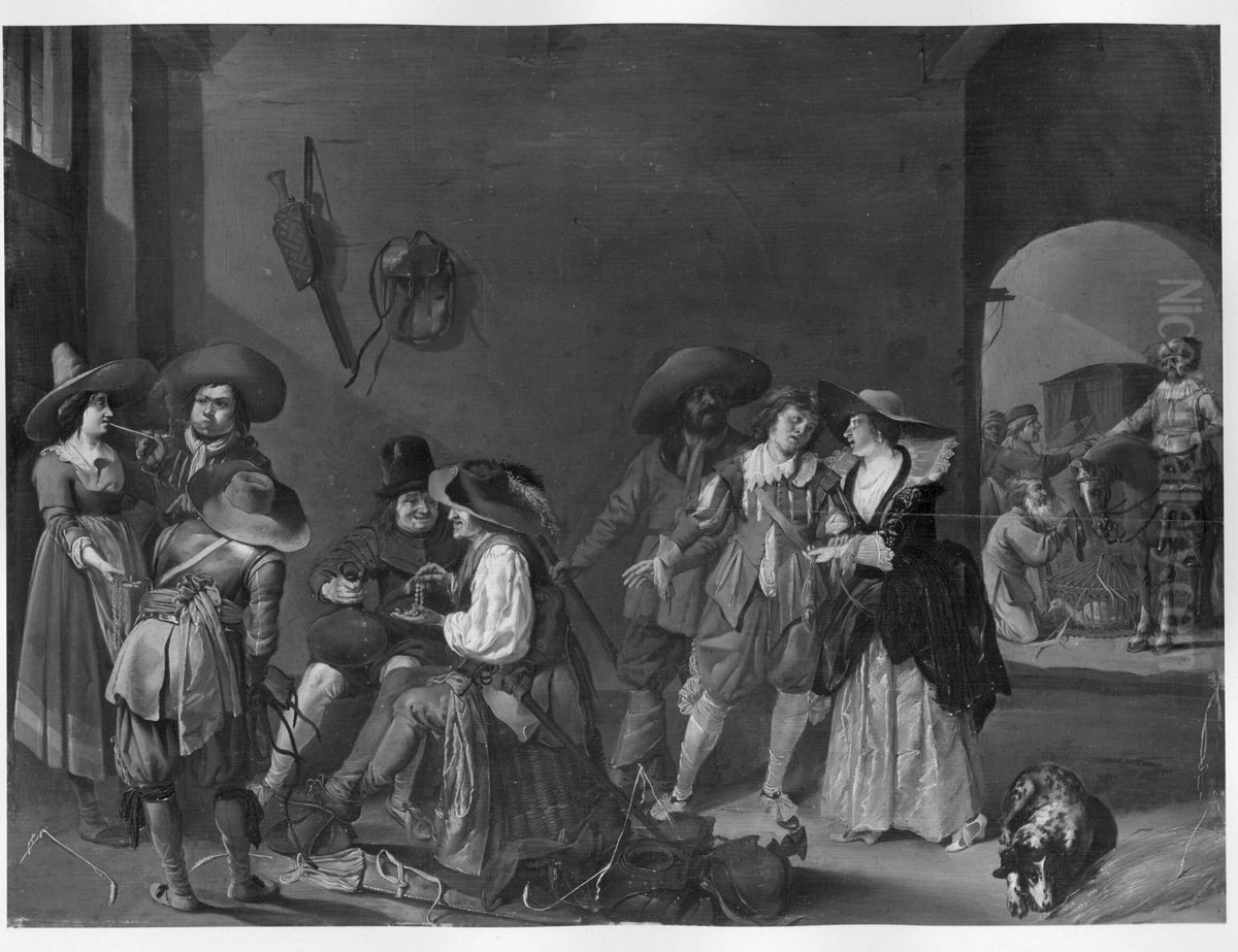 Een overval Oil Painting by Pieter Quast