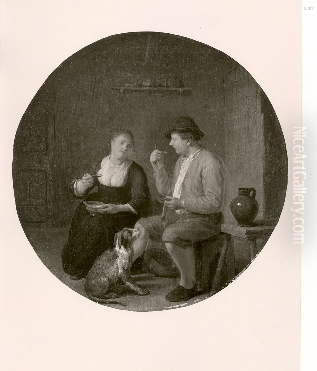Peasant couple taking their meal Oil Painting by Hendrik Martenszoon Sorgh