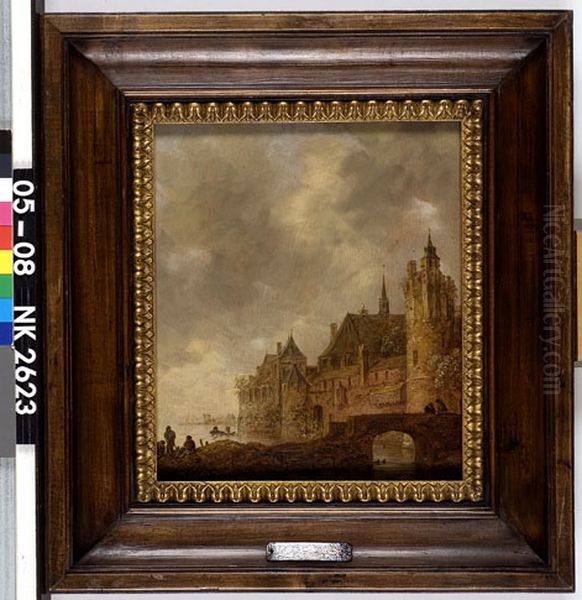 Kasteel aan de oever van een rivier Oil Painting by Jan van Goyen