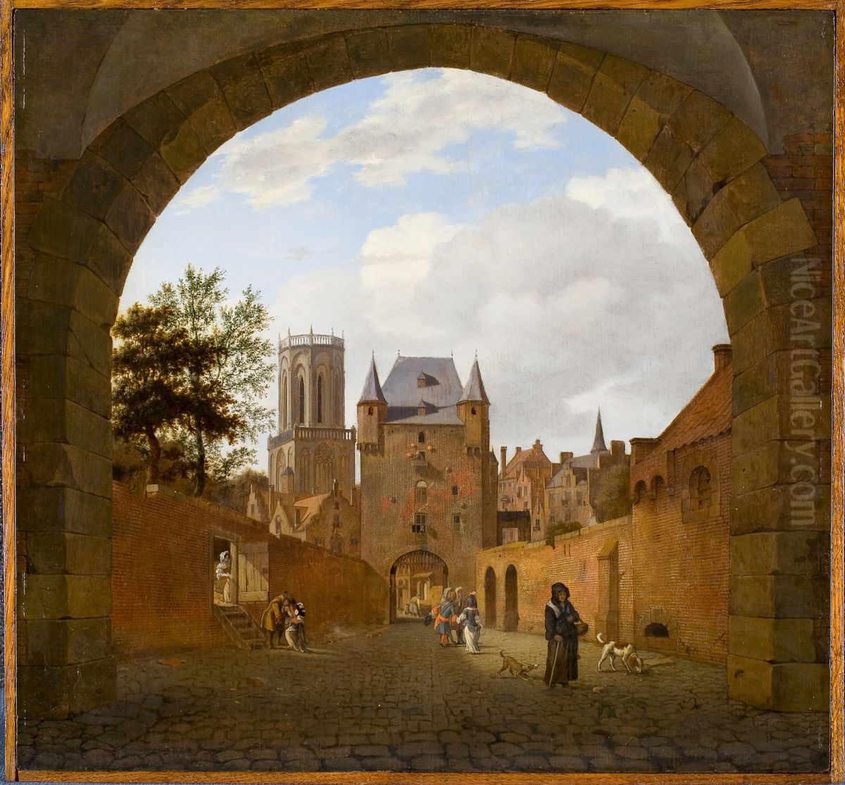 The Watergate in Emmerich am Rhein Oil Painting by Jan Van Der Heyden