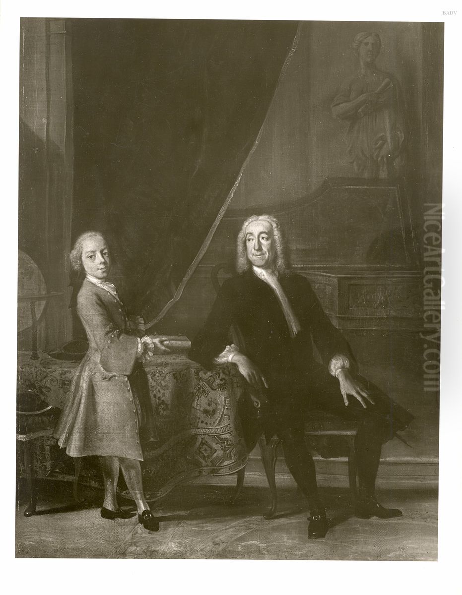 Bildnis eines Herren mit seinem Sohn Oil Painting by Cornelis Troost