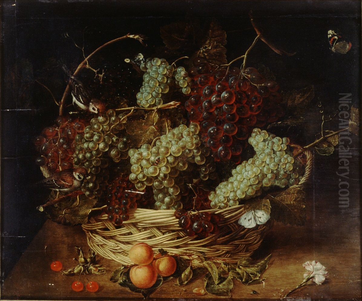 Stilleven met druiven Oil Painting by Peter Paul Binoit