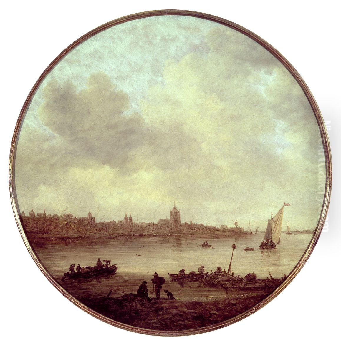 Gezicht op Arnhem vanuit het zuidwesten Oil Painting by Jan van Goyen