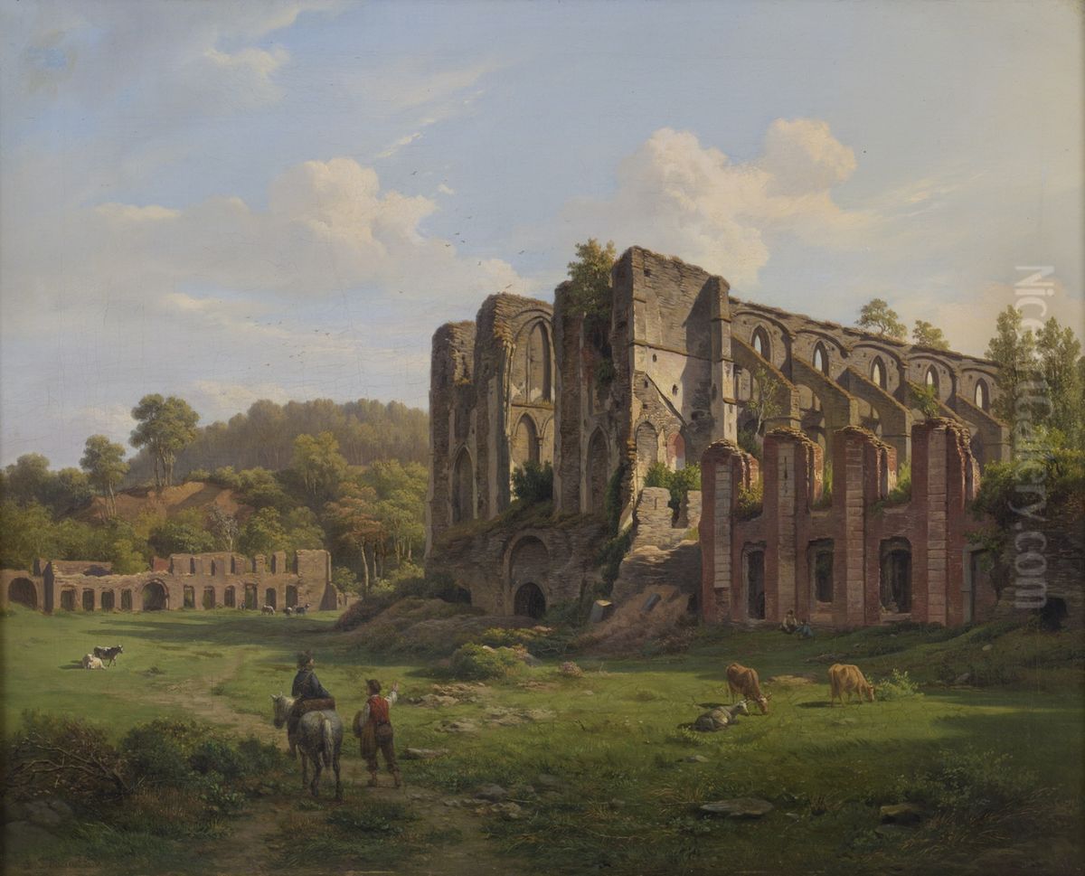 Landschap met de ruine van de abdij van Villers Oil Painting by Jean-Louis de Marne