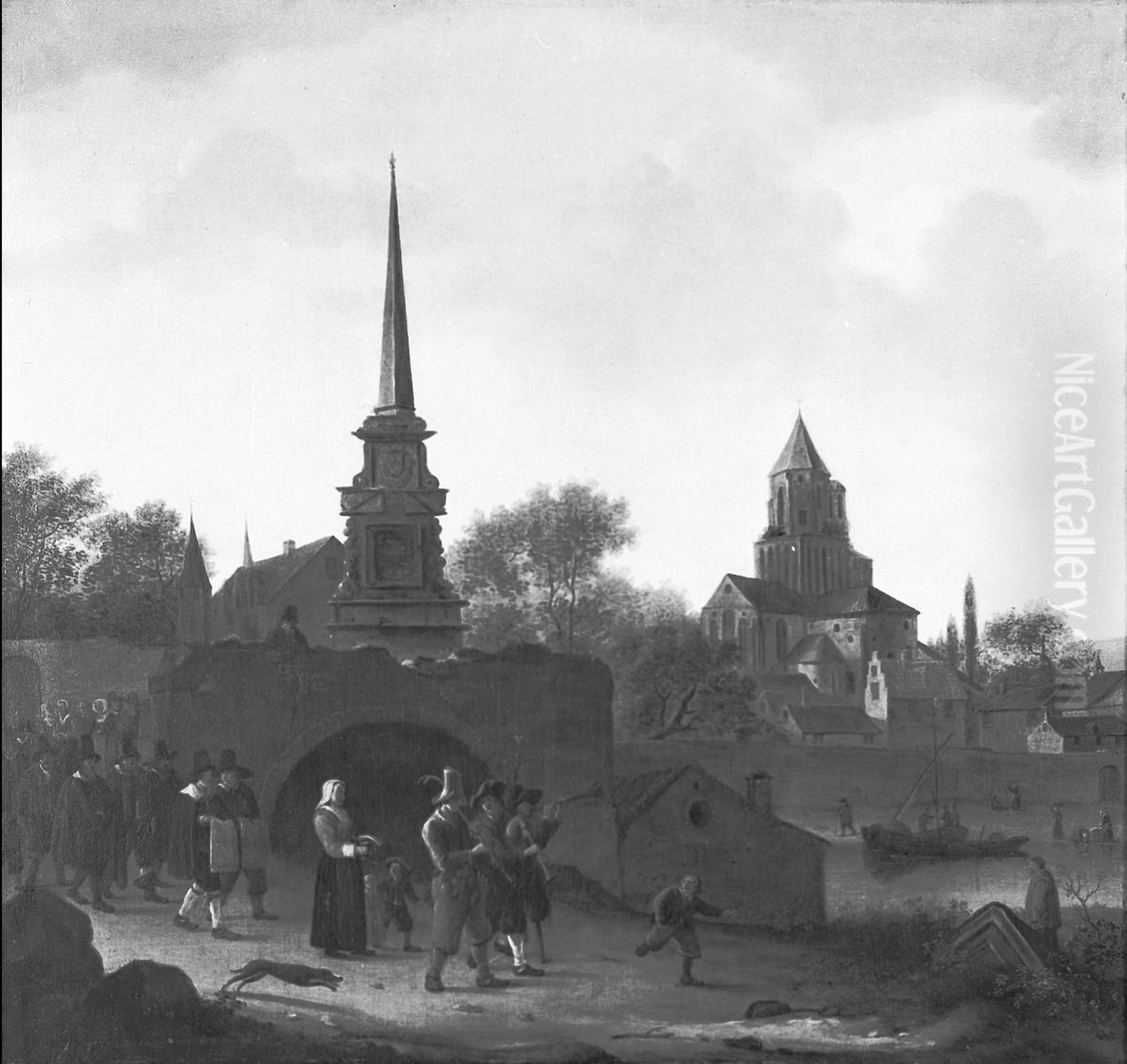 Een processie te Angers Oil Painting by Willem Schellinks