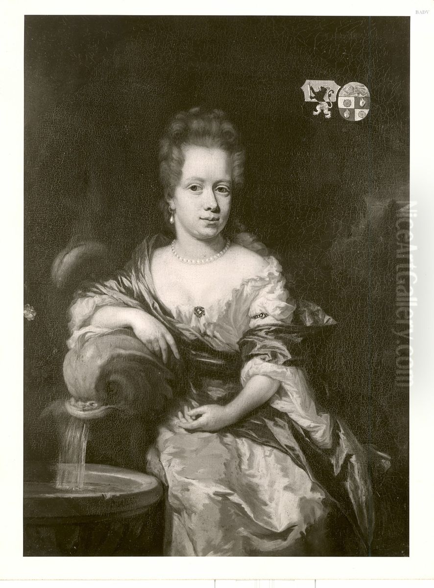 Portrait of Johanna van den Brande (1668-1691). wife of Daniel Radermacher II Oil Painting by Nicolaes Maes