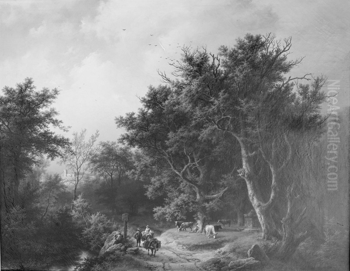 Boslandschap Oil Painting by Barend Cornelis Koekkoek