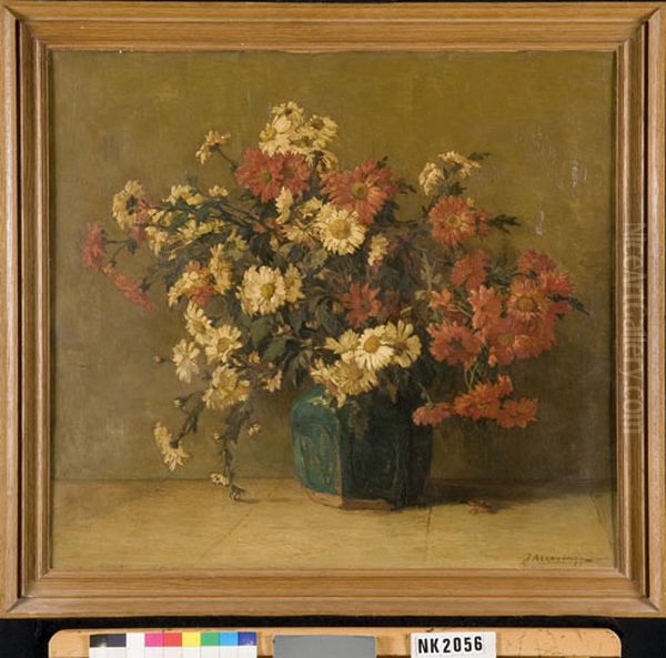 Chrysanten Oil Painting by Johannes Evert Hendrik Akkeringa