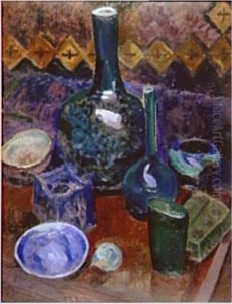 Nature morte bleue Oil Painting by Robert Delaunay