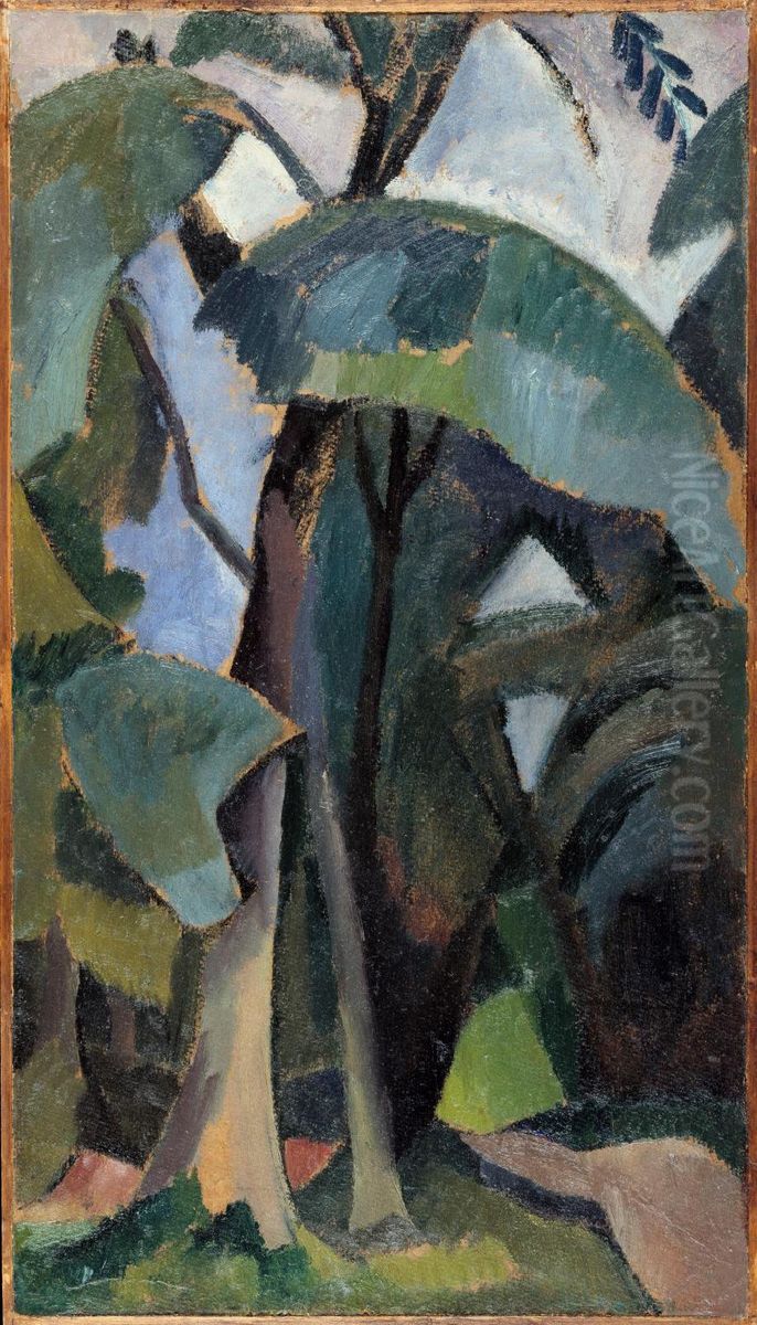 Saint-Cloud, etude de paysage Oil Painting by Robert Delaunay