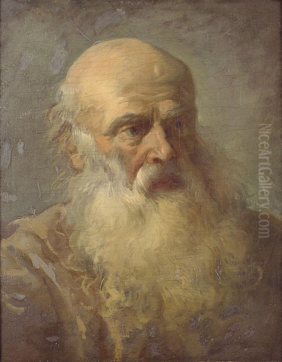 Head of an Old Man  with a Beard Oil Painting by Francois-Andre Vincent