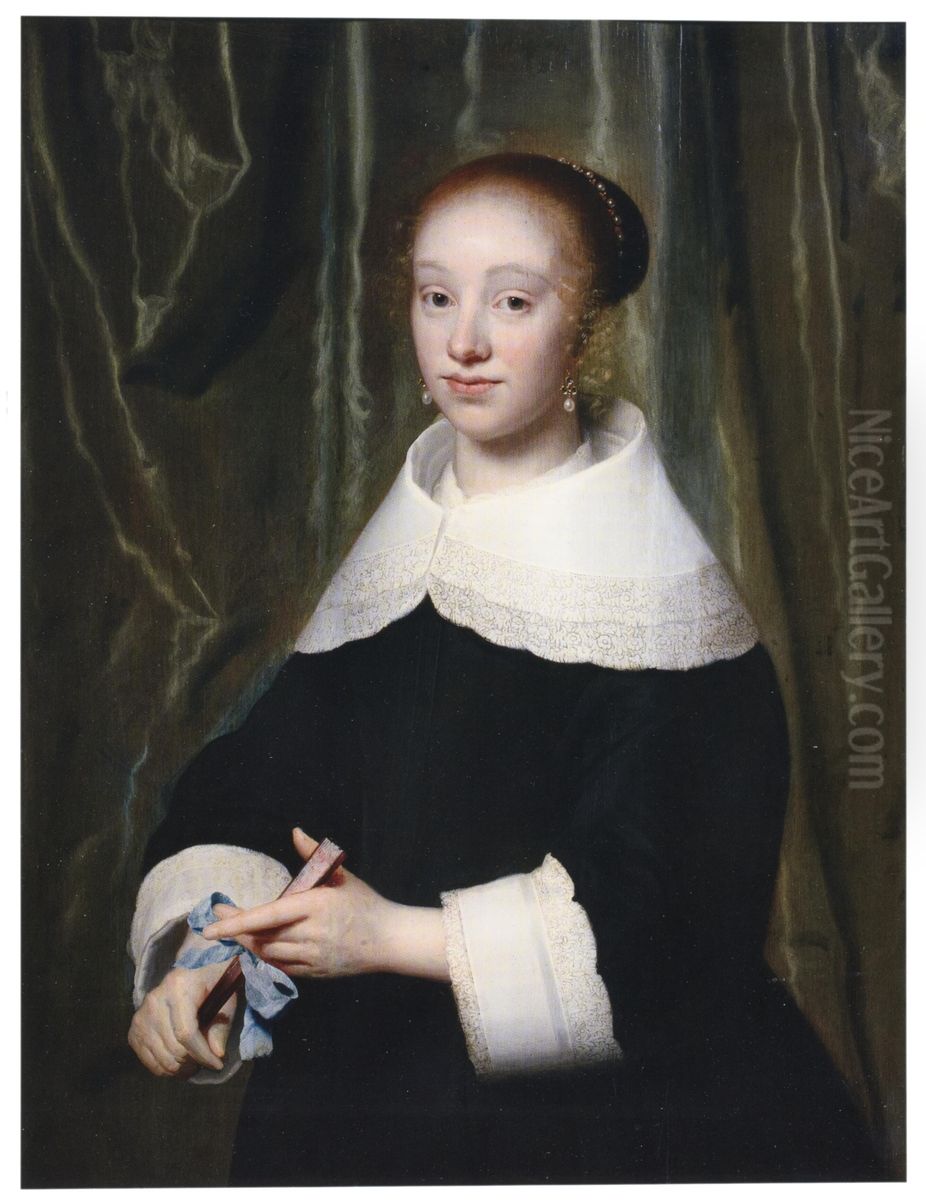 Portrait of Esther Bary (1630-1696), ca. 1652, bride of Jan Hendrik Lestevenon Oil Painting by Isaack Luttichuys