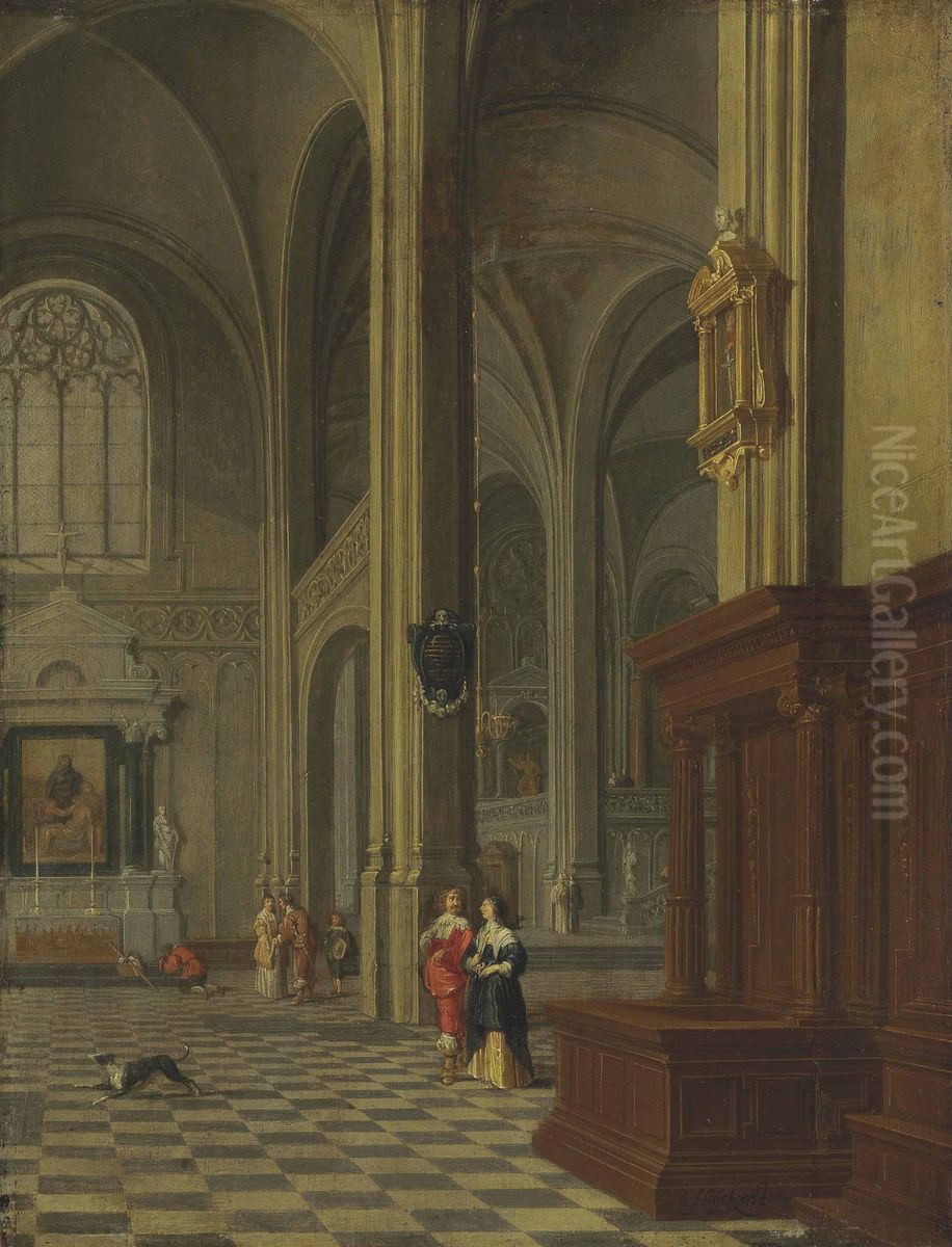 Inneres einer Kirche Oil Painting by Gerard Houckgeest