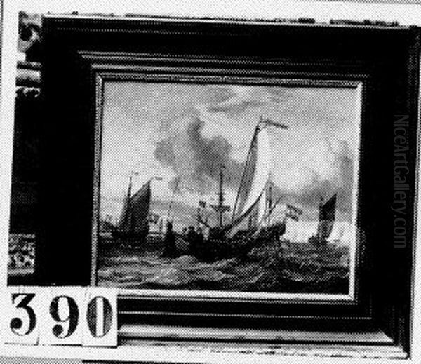 Hollandische Segelschiffe Oil Painting by Abraham Storck