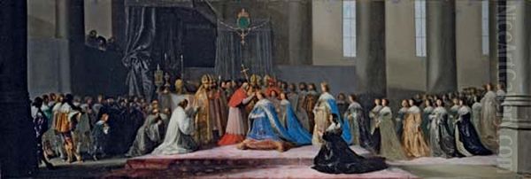 The Coronation of Marie de Medici on 13th May 1610, at St. Denis Oil Painting by Hendrik Gerritsz Pot