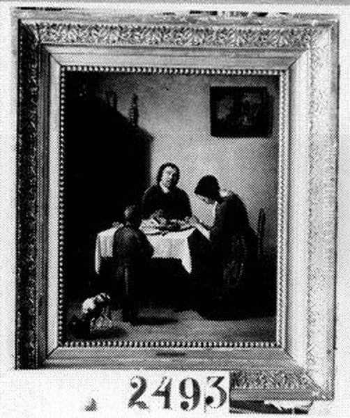 Gebed voor de maaltijd Oil Painting by Johannes Christiaan Janson