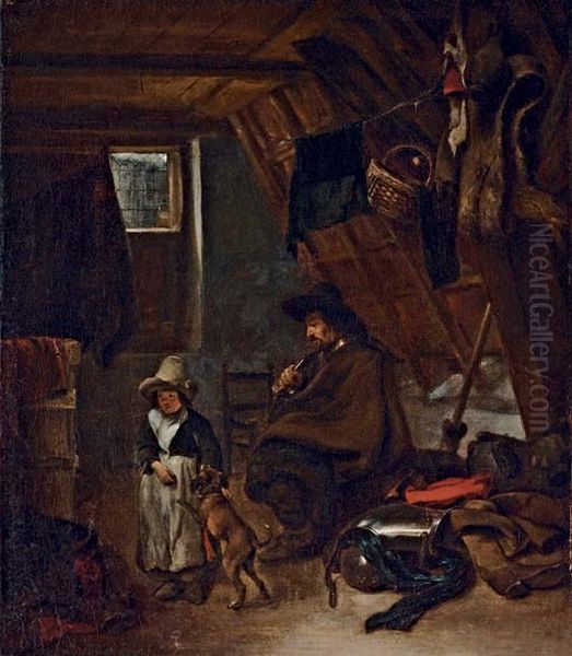 Inneres eines Dachraumes Oil Painting by Gerard Ter Borch