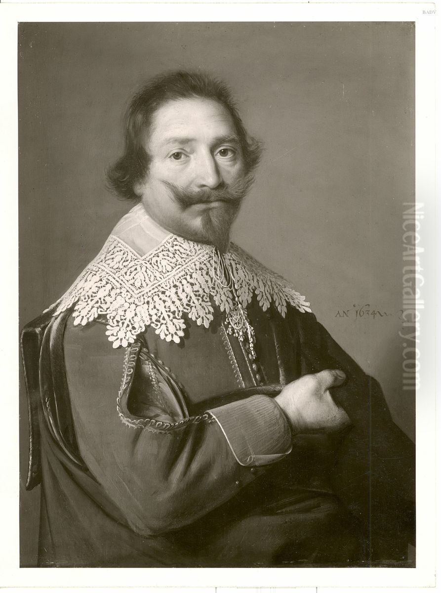 Portrait of Jean le Gouche (1588-1669) Oil Painting by Johannes Cornelisz Verspronck