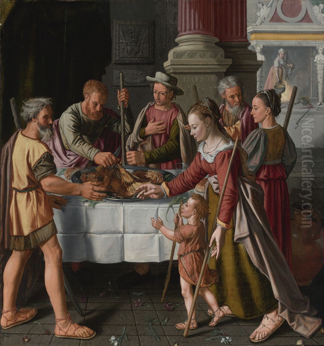 Das Osterlamm Oil Painting by Huybrecht Beuckeleer