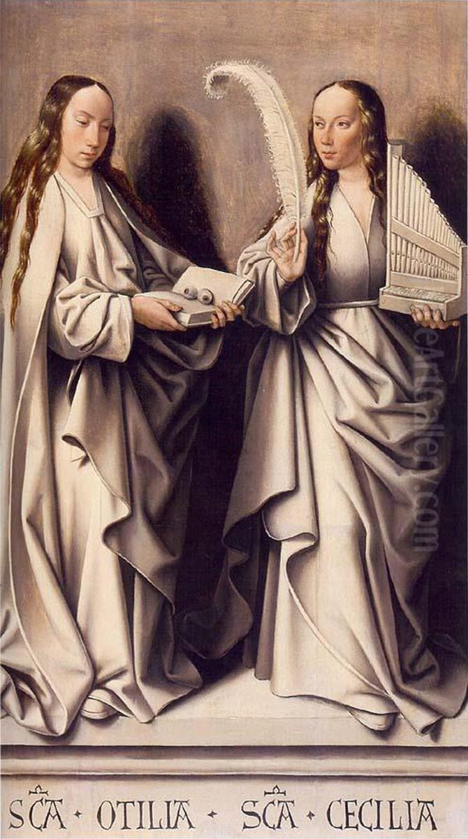 St. Odilia and St. Cecilia Oil Painting by Master Of Frankfurt