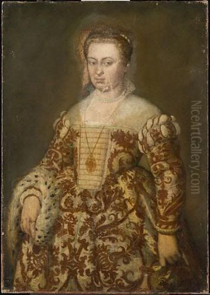 Portrait of a Lady with an Ermine Oil Painting by Titian