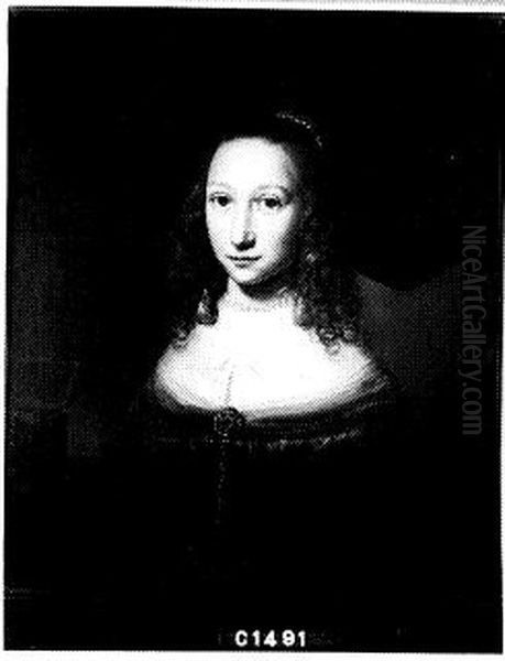 Portrait of a Woman, probably Elisabeth Kievit genaamd Biscop Oil Painting by Pieter Hermansz Verelst