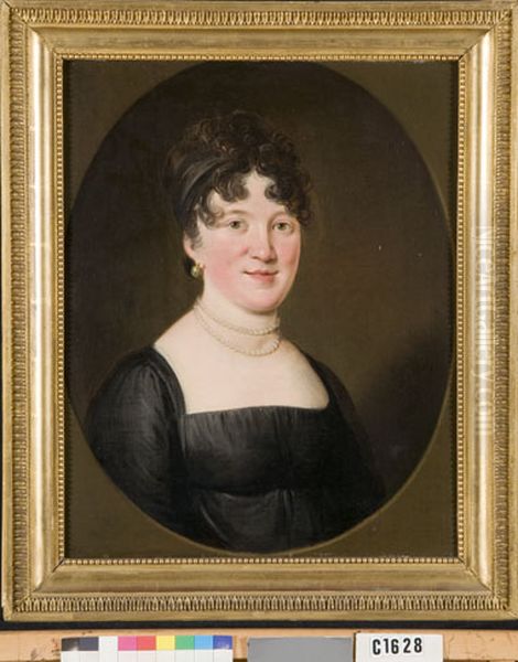 Portrait of Gesina Brok (1774-1848) Oil Painting by Adriaan de Lelie