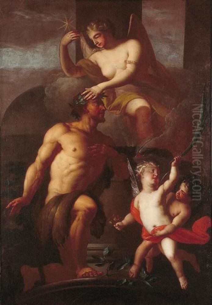 De apotheose van Hercules Oil Painting by Mattheus Terwesten