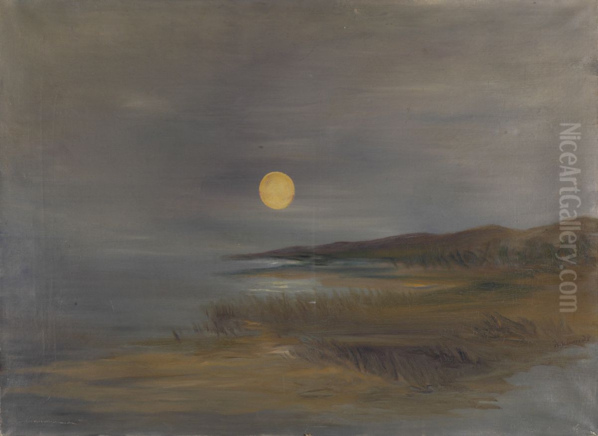 Maan landschap Oil Painting by Karel Albert Schmidt