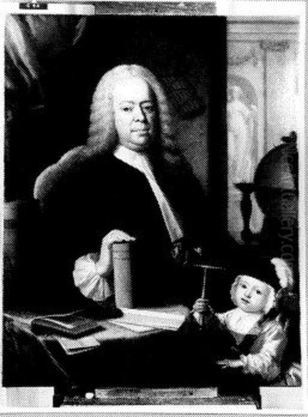 Samuel Radermacher (1693-1761) en zijn kleinzoon Samuel Trezel Bevers (gest. 1751) Oil Painting by Philip van Dijk