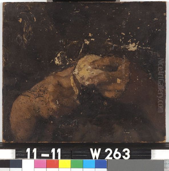 Fragment: aardappel schillende handen Oil Painting by Willem Witsen