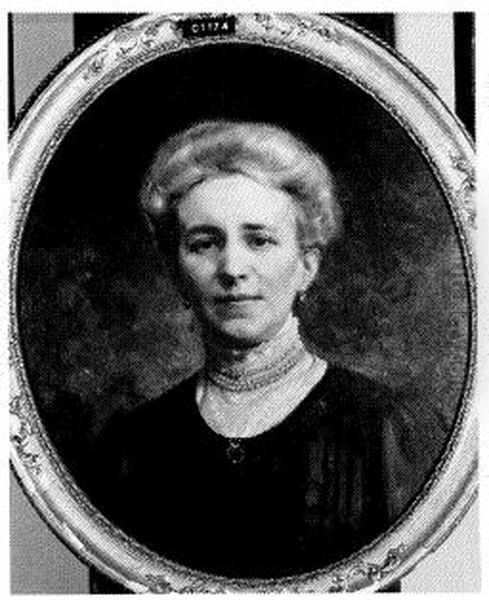 Etta Arnolda Lunsingh-Tonckens (1863-1914). Echtgenote van Dr. Daniel Francois Scheurleer D.F. Scheurleer Oil Painting by Willy Martens