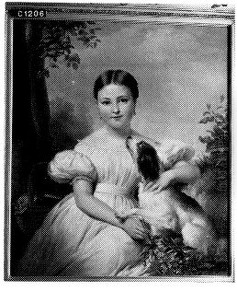 Portrait of Jacqueline Adrienne Henriette Hoffmann (1827-1889), wife of Otto baron van Wassenaer, Lord of Katwijk and 't Zandt Oil Painting by Jan Adam Kruseman