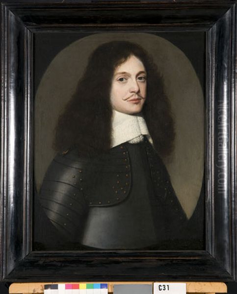Portrait of a man in armour Oil Painting by Gerard van Honthorst