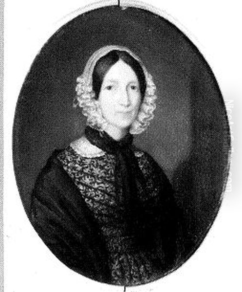 Elisabeth Richards (1778-1863). Echtgenote van Frederik Will Oil Painting by Jan Baptist Van Der Hulst