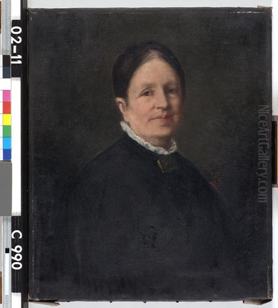 Portret van een dame Oil Painting by Etha Fles