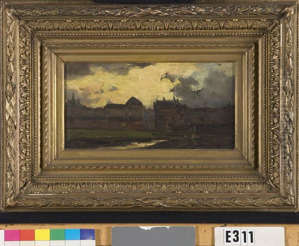 Hollands stadsgezicht Oil Painting by Kees Van Waning