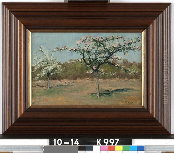 Twee bloeiende bomen Oil Painting by Coenraad Garms