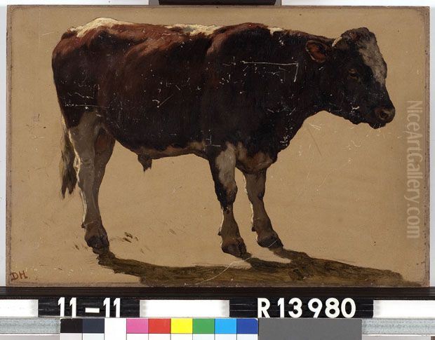 Studie van een stier Oil Painting by Johannes-Hubertus-Leonardus de Haas