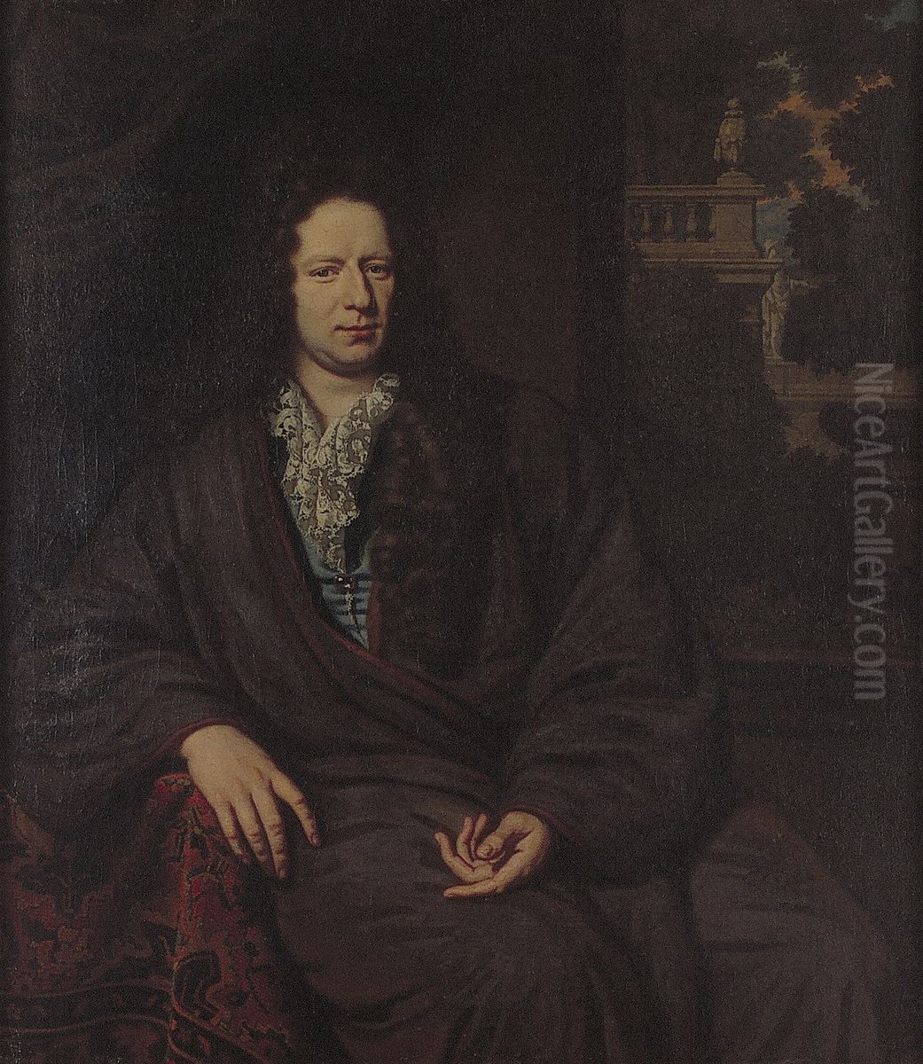 Portrait of Nicolaas Calkoen (1666-1738) Oil Painting by Michiel van Musscher